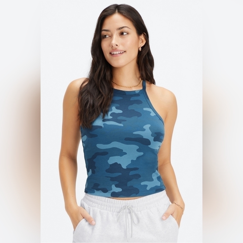 Fabletics Live-In Halter Camo Tank Top NWT size 1X